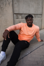 Long Sleeve Classic Fitted Tee - Orange