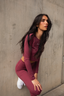 Reign Long Sleeve Crop - Maroon