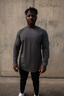 Long Sleeve Classic Fitted Tee - Heather Grey